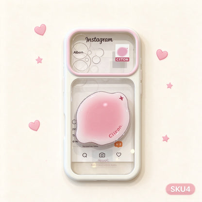195.スマホケース フルーツデザイン おそろい 韓国風 可愛い クリアケース スタンド機能 グラデーション 落下防止 耐衝撃 軽量 女子 高校生 プレゼント