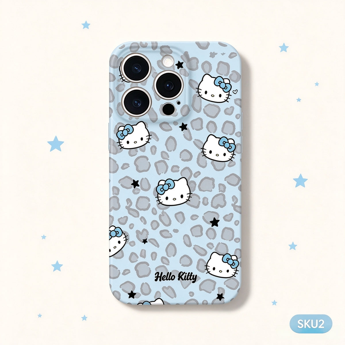 197. スマホケース HelloKitty ハローキティ ヒョウ柄 水色 おそろい ペア 韓国風 可愛い クリアケース 落下防止 耐衝撃 軽量 女子 高校生 プレゼント