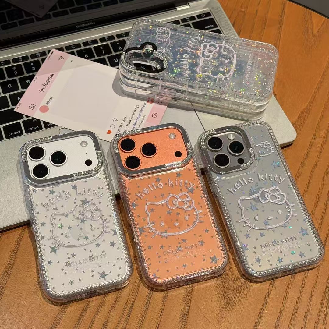 220.``` iPhone 16 Pro Max ケース クリア ラメ キラキラ ラインストーン縁取り 可愛い 透明 TPU 耐衝撃 レンズ保護 薄型 おしゃれ レディース プレゼント ```