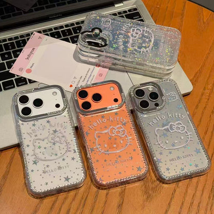 220.``` iPhone 16 Pro Max ケース クリア ラメ キラキラ ラインストーン縁取り 可愛い 透明 TPU 耐衝撃 レンズ保護 薄型 おしゃれ レディース プレゼント ```