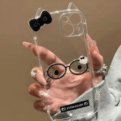 125.韓国風ネコミミ iPhone17ProMax ケース 高級感 クリア TPU 精密穴あき クリエイティブ iPhone16Pro/15 対応 透明ソフトケース