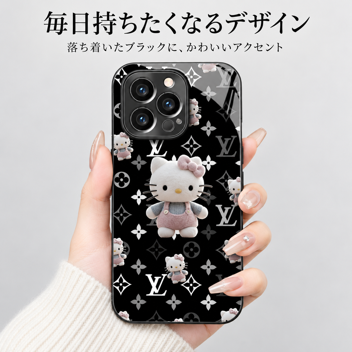 215.ガラス背面 おしゃれデザインスマホケース ビーズストラップ付き 耐衝撃 カメラ保護 かわいい 大人可愛い 韓国風 携帯カバー