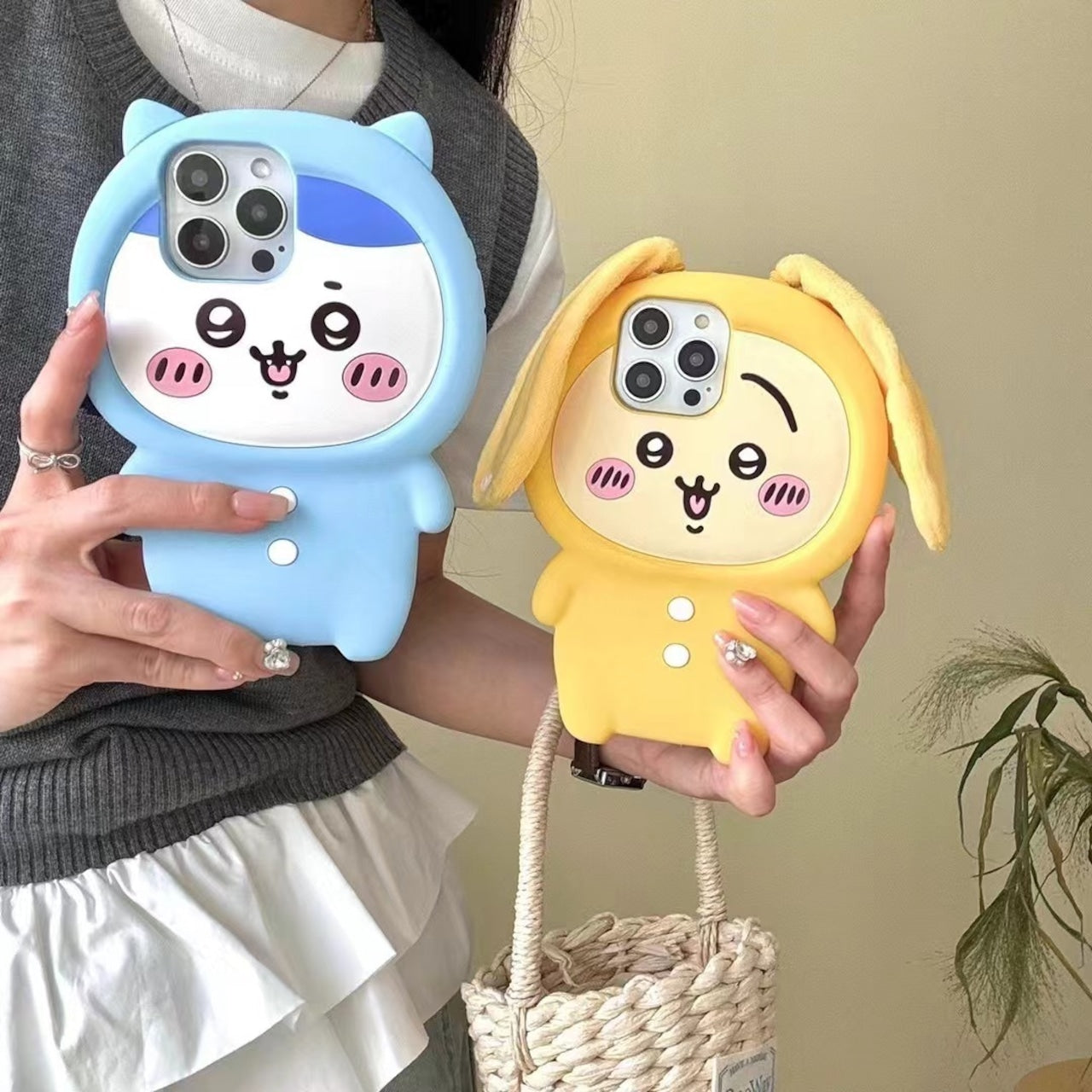 109.キャラクター立体ウサギチーちゃん スマホケース iPhone17/16/15ProMax/14/13/11 対応