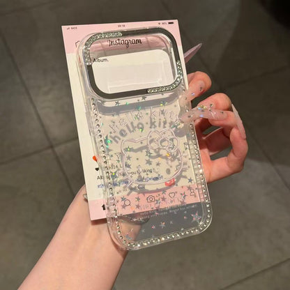 220.``` iPhone 16 Pro Max ケース クリア ラメ キラキラ ラインストーン縁取り 可愛い 透明 TPU 耐衝撃 レンズ保護 薄型 おしゃれ レディース プレゼント ```